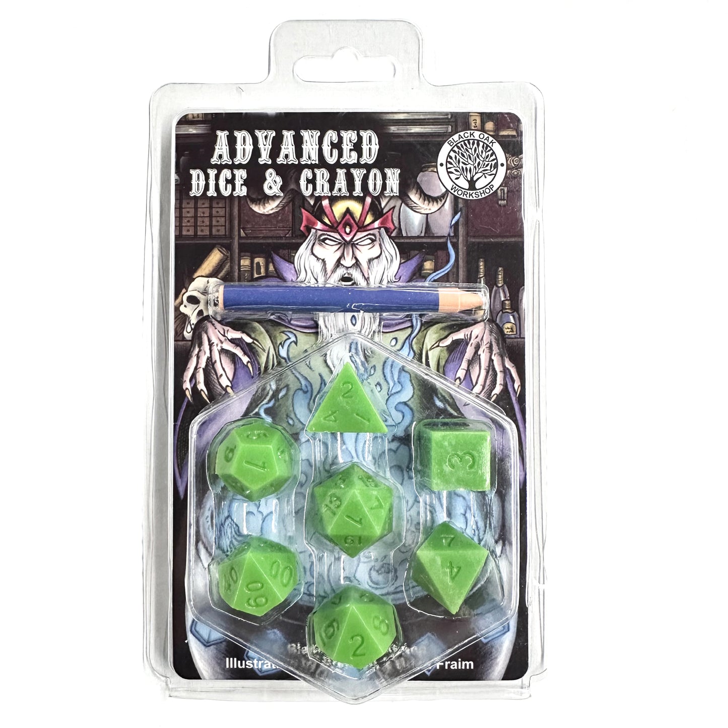 Advanced Dice & Crayon Polyhedral Dice Set (green)