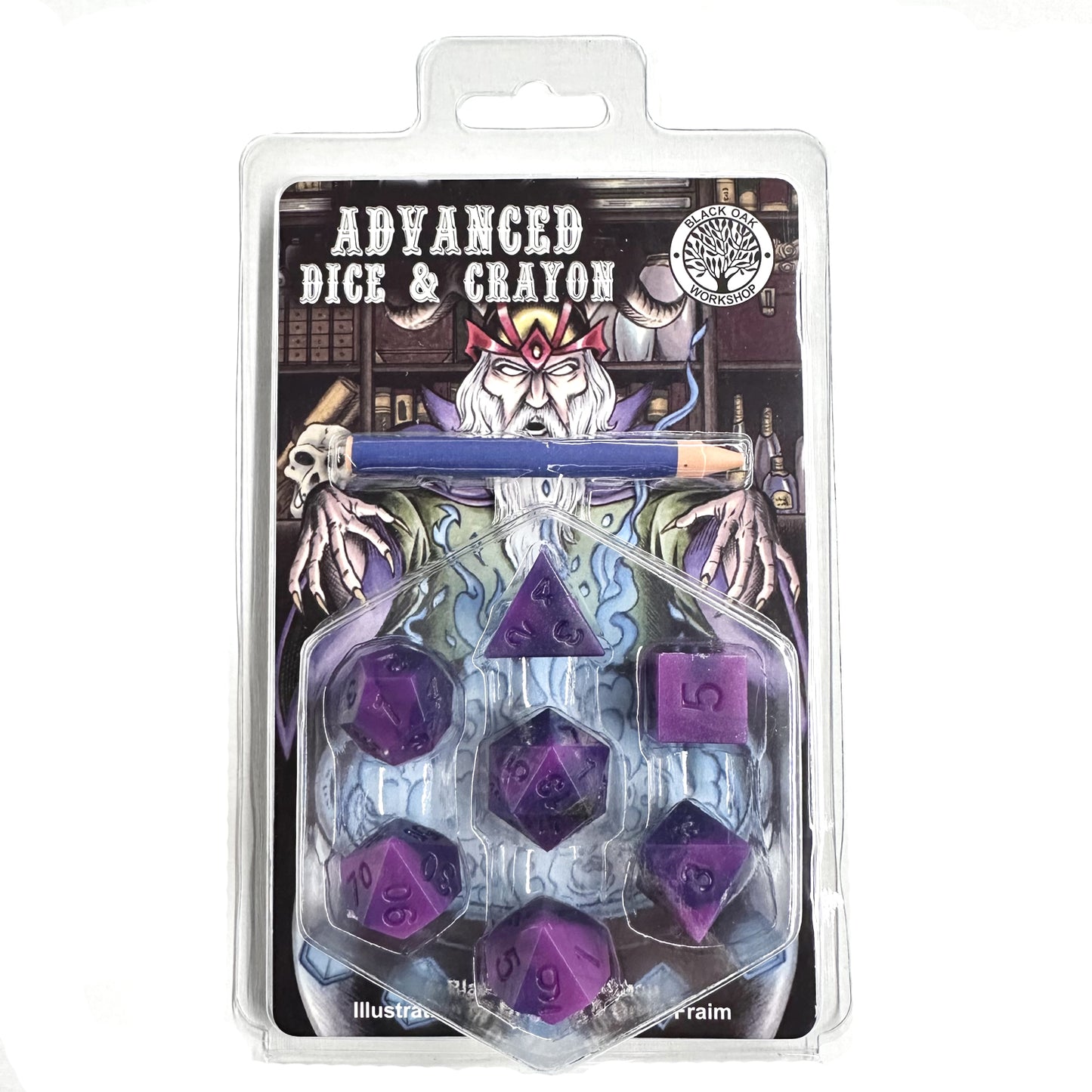 Advanced Dice & Crayon Polyhedral Dice Set (purple/blue swirl)