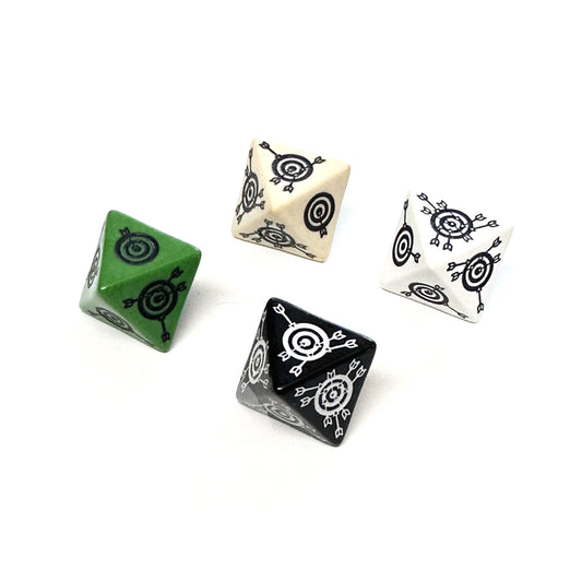2016: Bullseye Arrow d8 (4 colors - sized to 16mm d6)