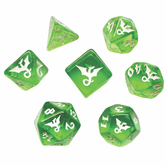 2022: Gemstone Dragon Emerald Polyhedral Dice Set