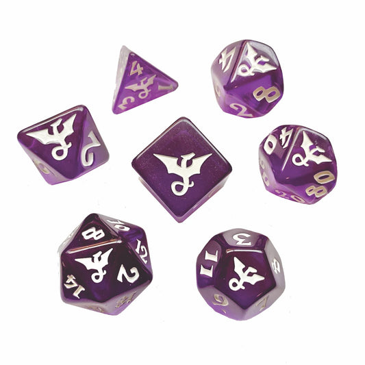 2022: Gemstone Dragon Amethyst Polyhedral Dice Set