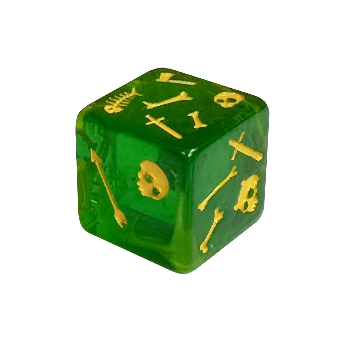 Gelatinous d6 (green/yellow)