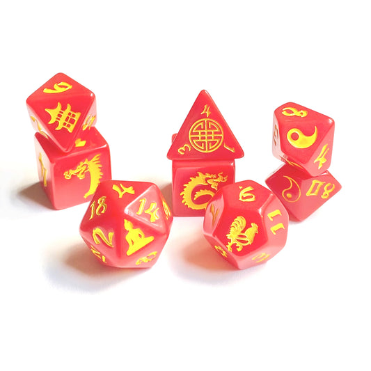 2017: Double Dragon Polyhedral Set (8 dice - 2 different d6s)