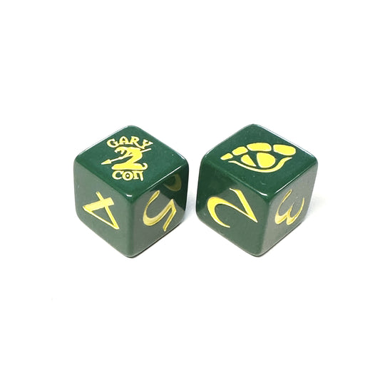 2019: Gary Con Limited Edition Snake Eyes d6 (green and yellow - 19mm)