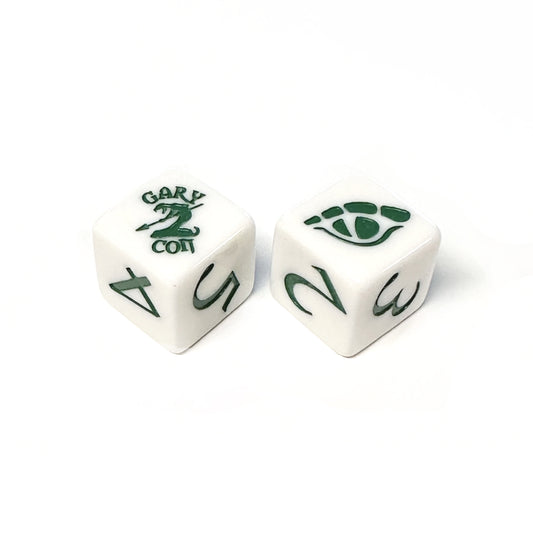 2019: Gary Con Limited Edition Snake Eyes d6 (white and green - 19mm)