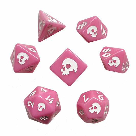 Pink Death Polyhedral Dice Set