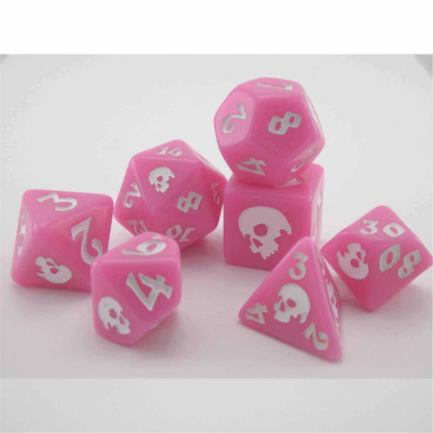 Pink Death Polyhedral Dice Set