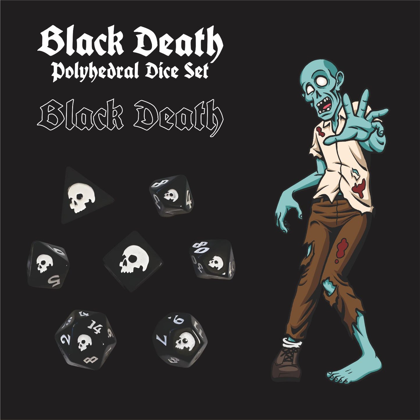 Black Death Polyhedral Dice Set