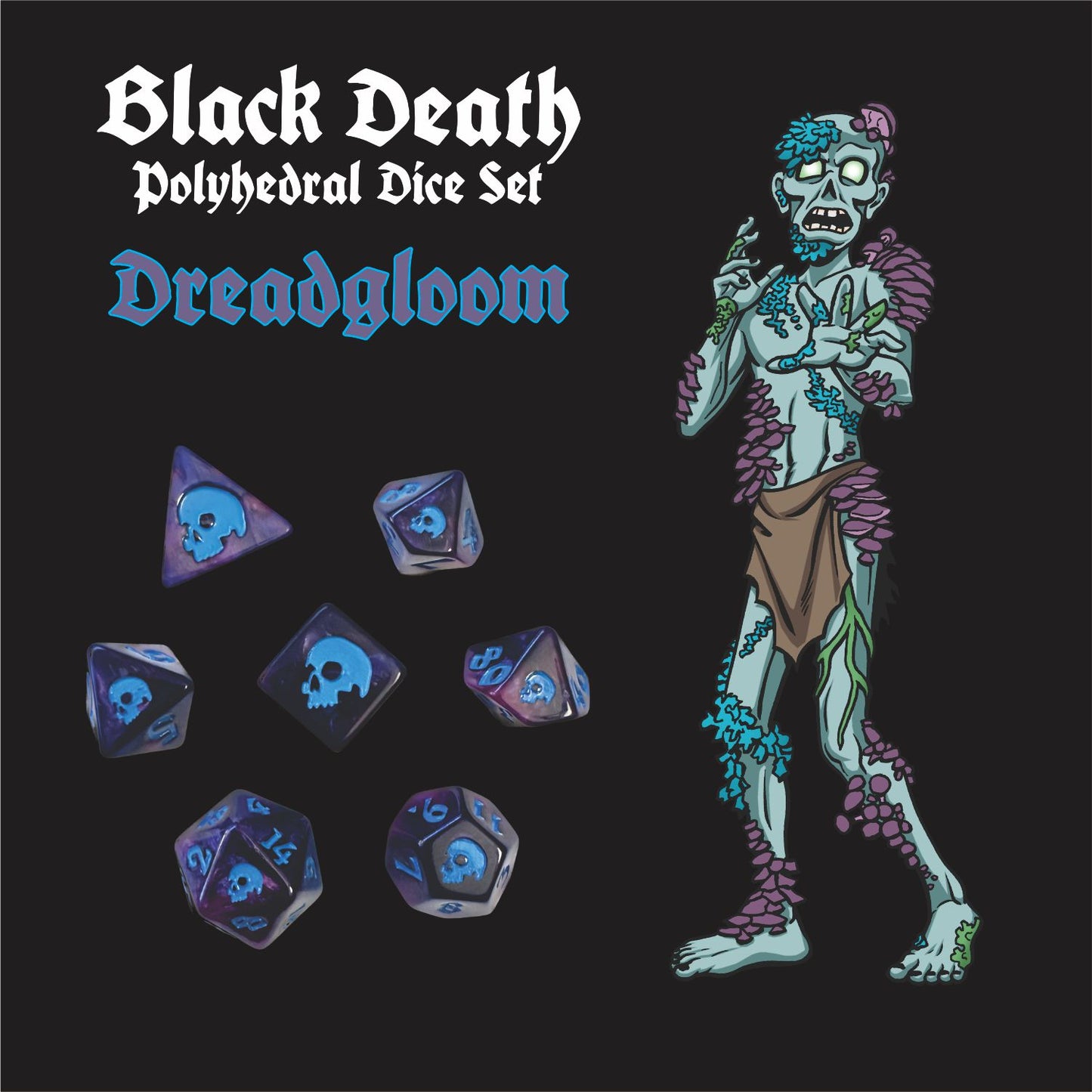 Black Death Dreadgloom Polyhedral Dice Set