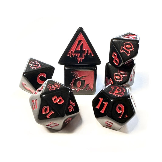 Blood Drenched Polyhedral Dice Set