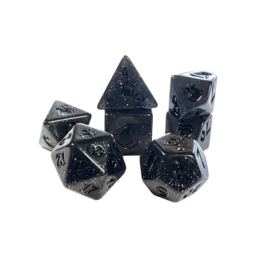 Kitty Clacks® Shadow Polyhedral Dice Set