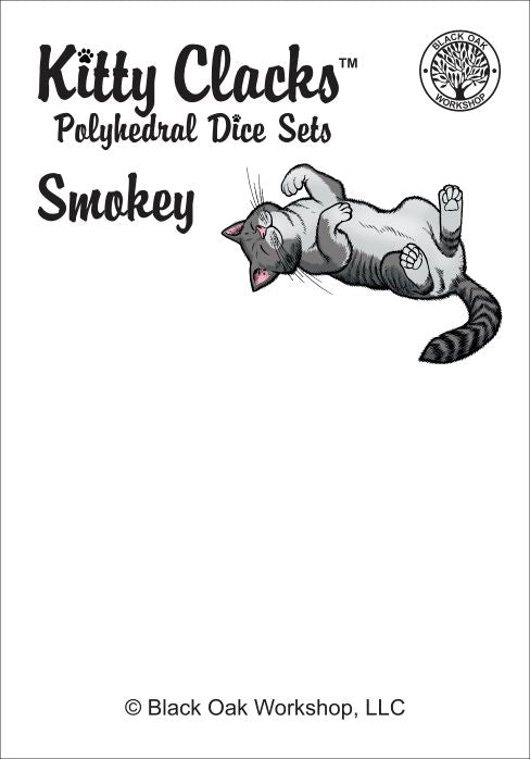 Kitty Clacks® Smokey Polyhedral Dice Set