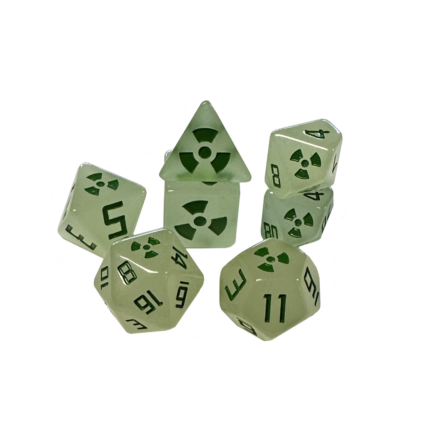 Radioactive Polyhedral Dice Set