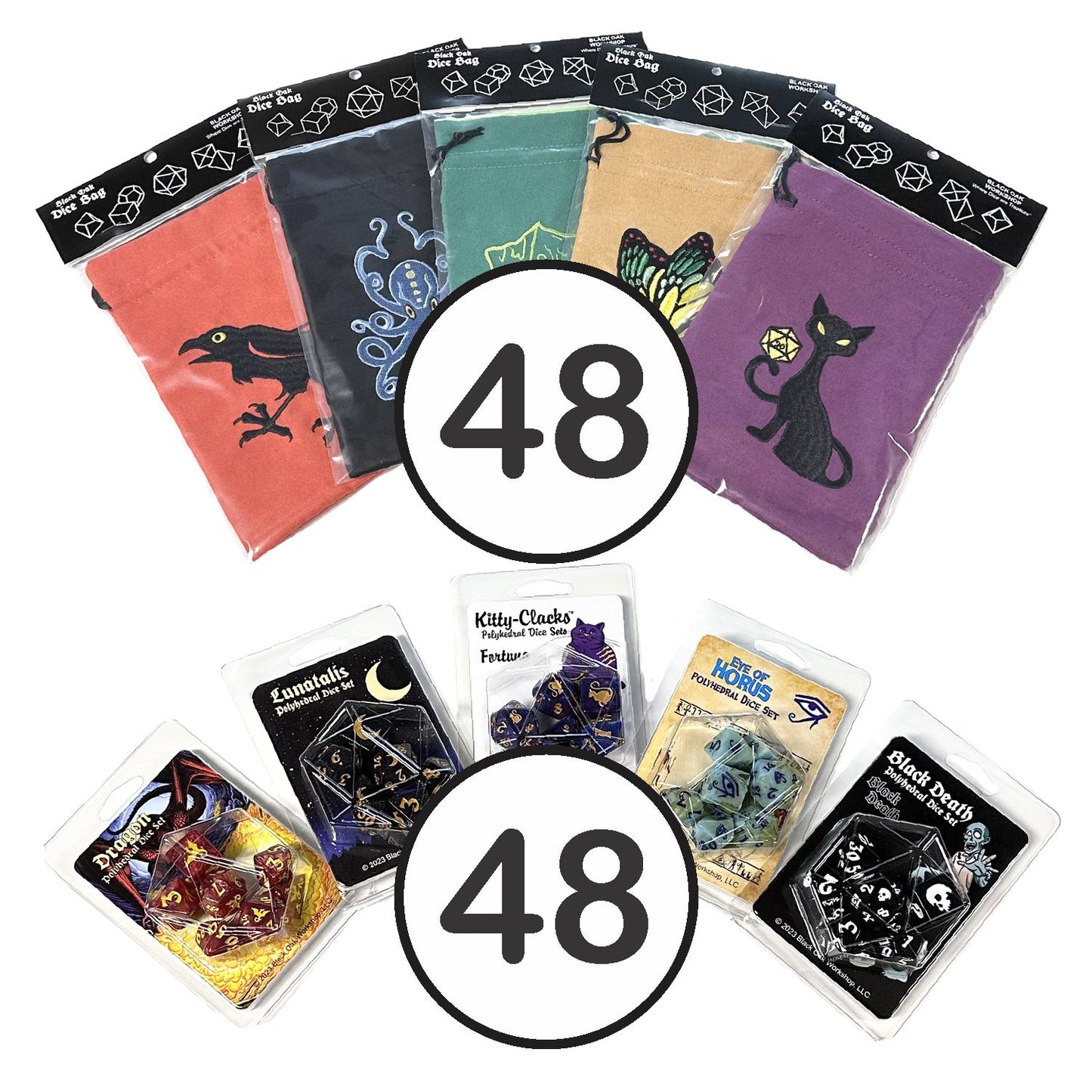 96 Unit Dice Bag/Poly Set Bundle