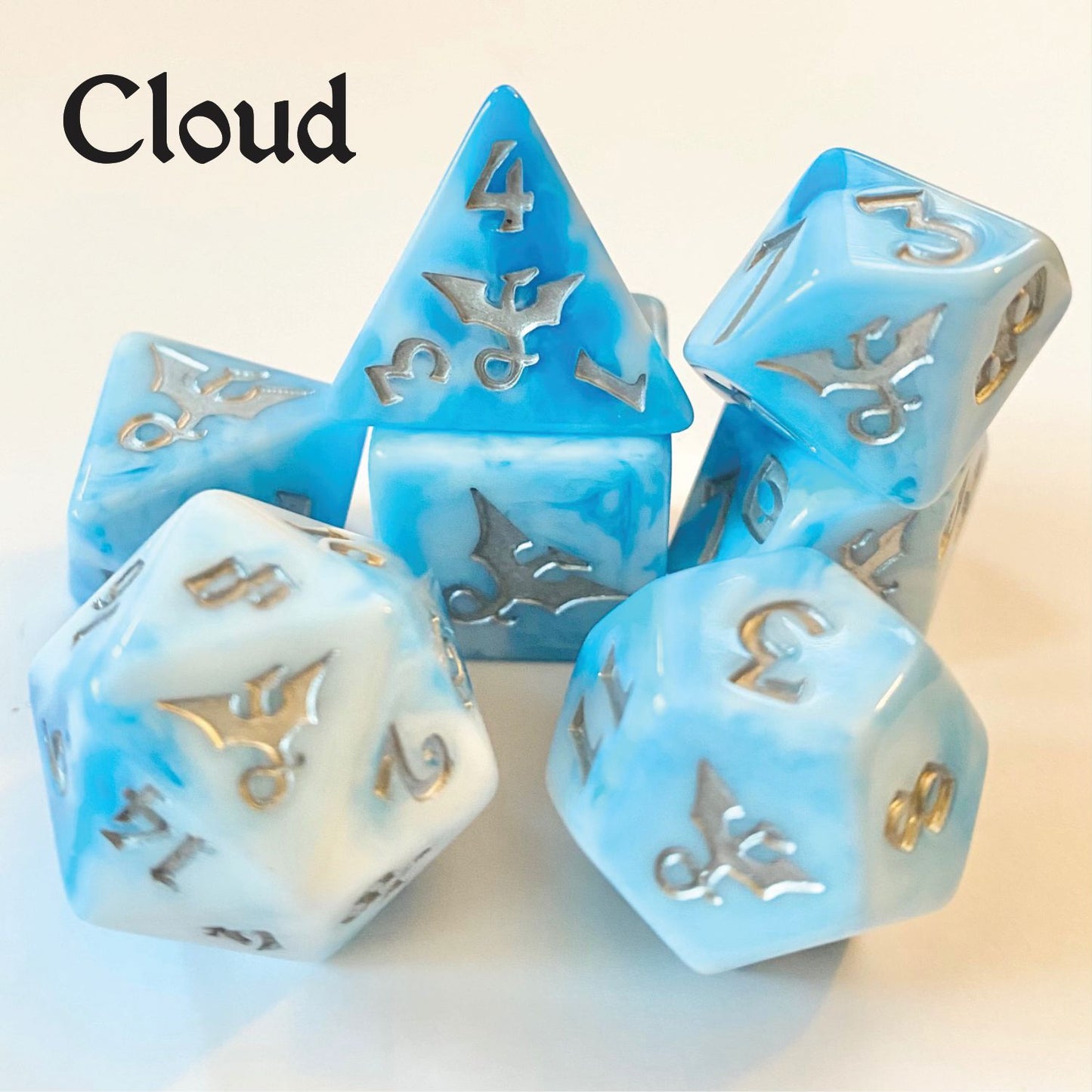 Swirl Dragon Cloud Polyhedral Dice Set