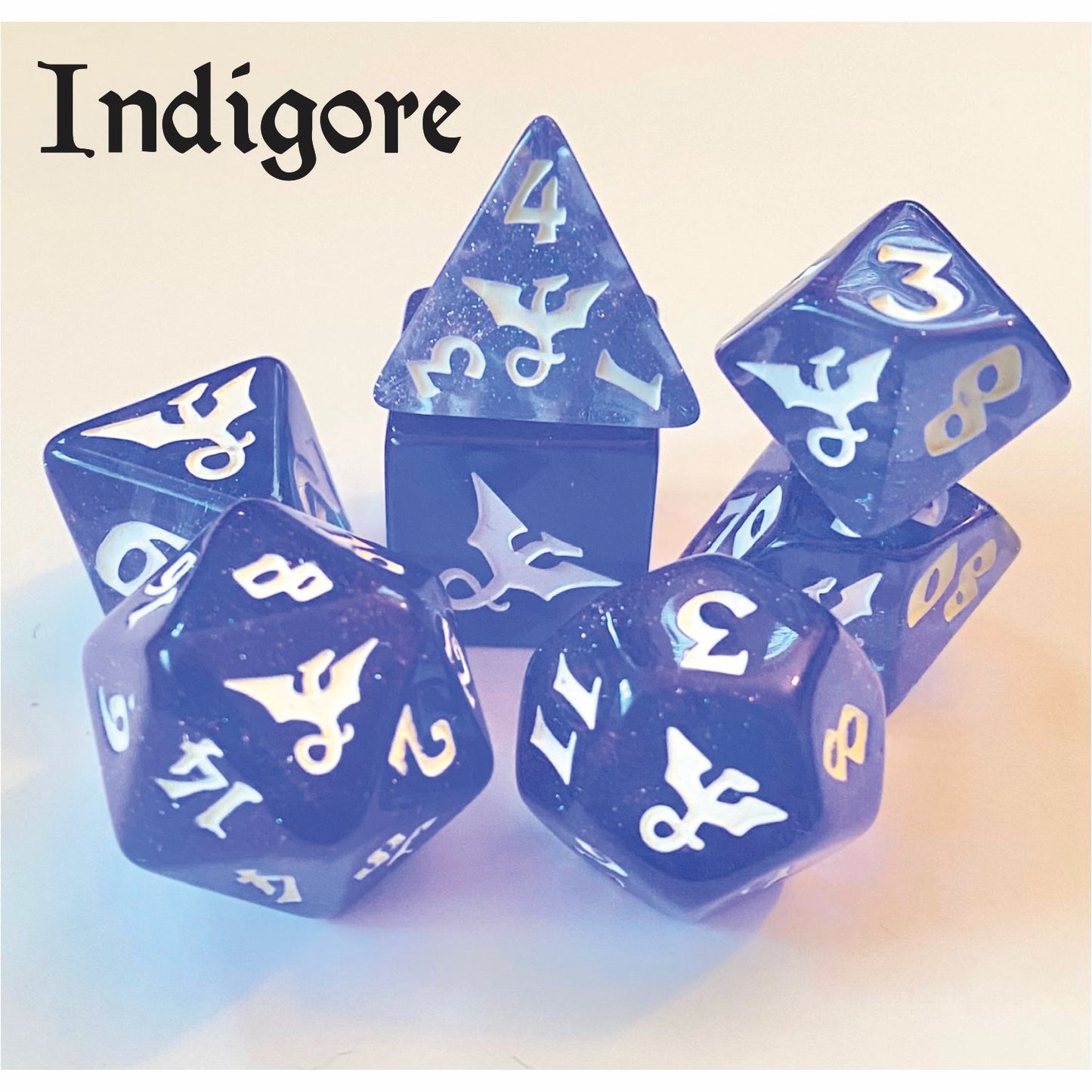 Glitter Dragon Indigore Polyhedral Dice Set