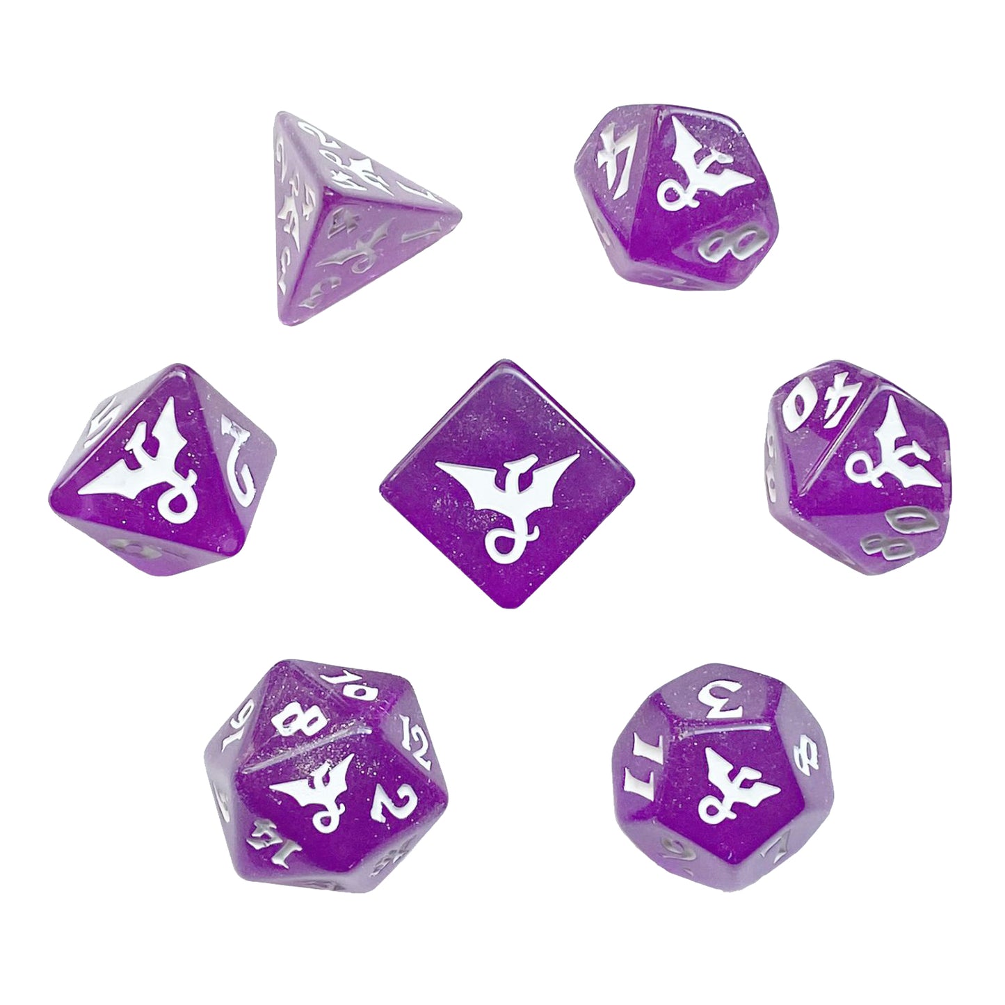 Glitter Dragon Violet Polyhedral Dice Set