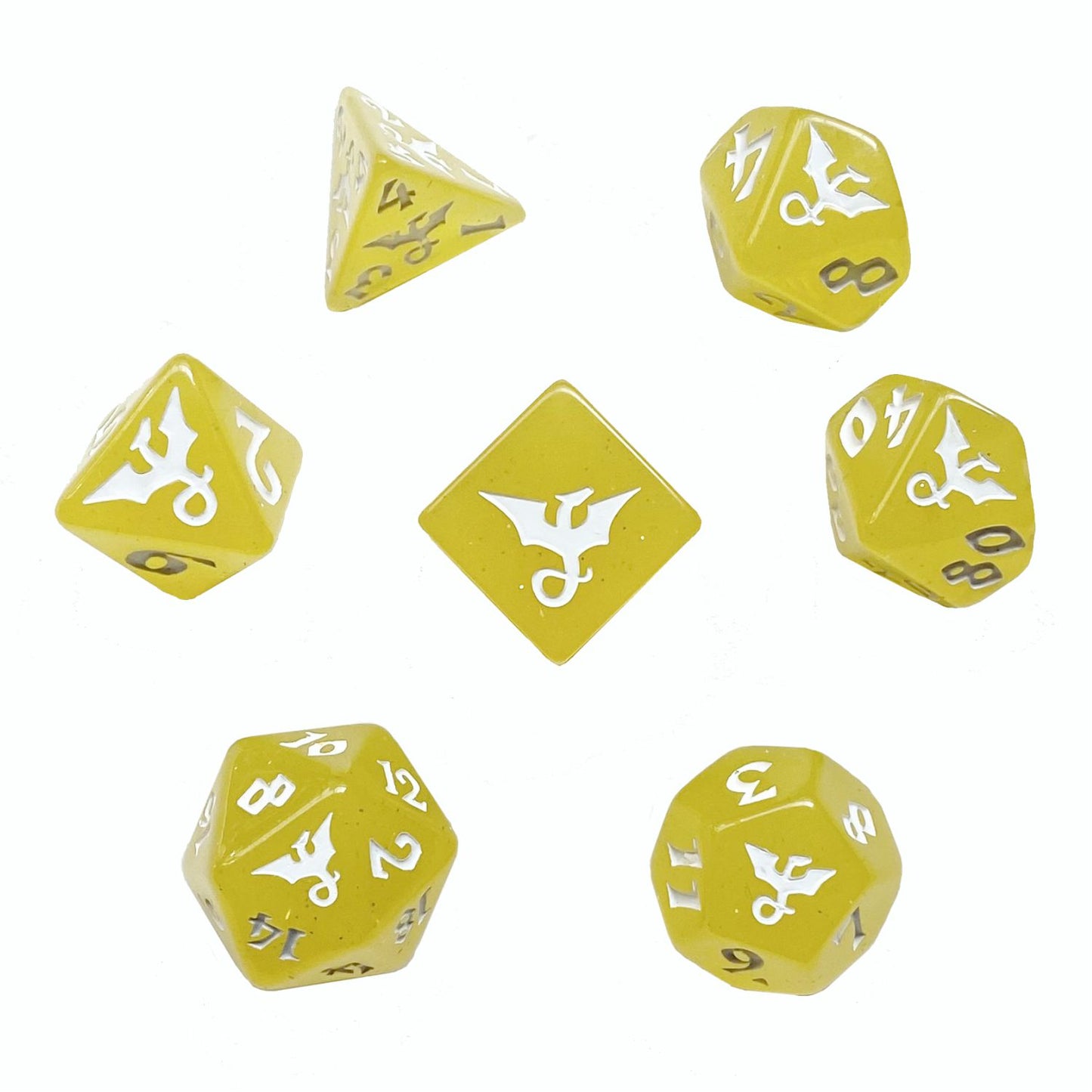 Glitter Dragon Yellow Polyhedral Dice Set