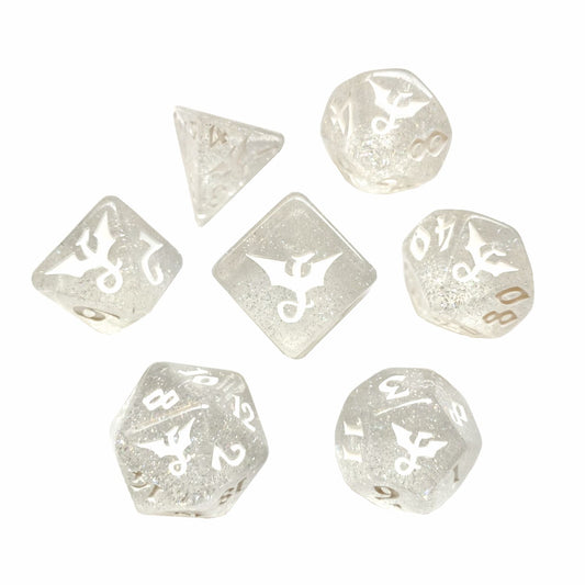 Glitter Dragon Silverclaw Polyhedral Dice Set