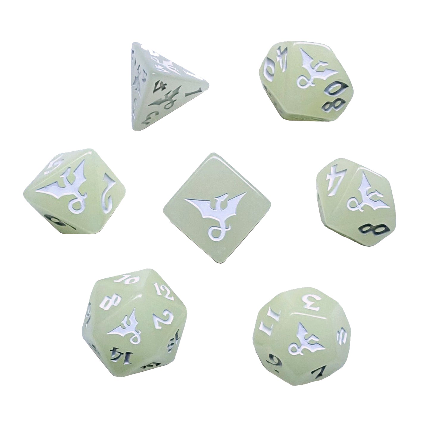 Moon Dragon (glow) Dice Set