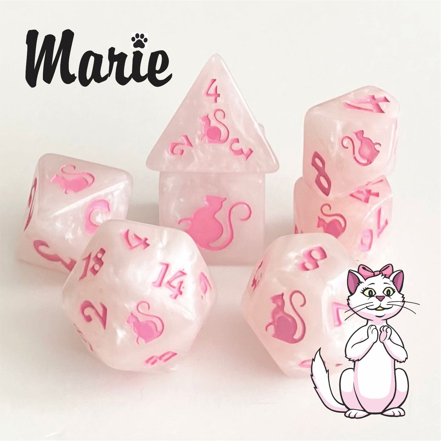 Kitty Clacks® Marie Polyhedral Dice Set