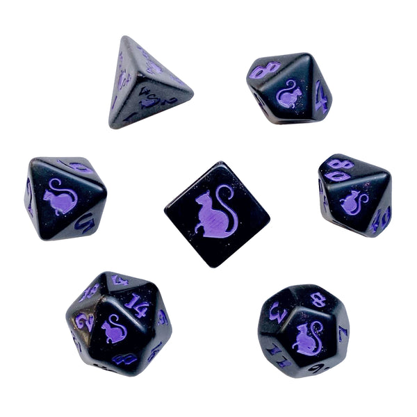 Kitty Clacks® Magic Polyhedral Dice Set – Black Oak Workshop