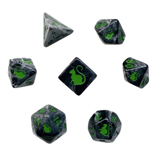 Kitty Clacks® Trixie Polyhedral Dice Set