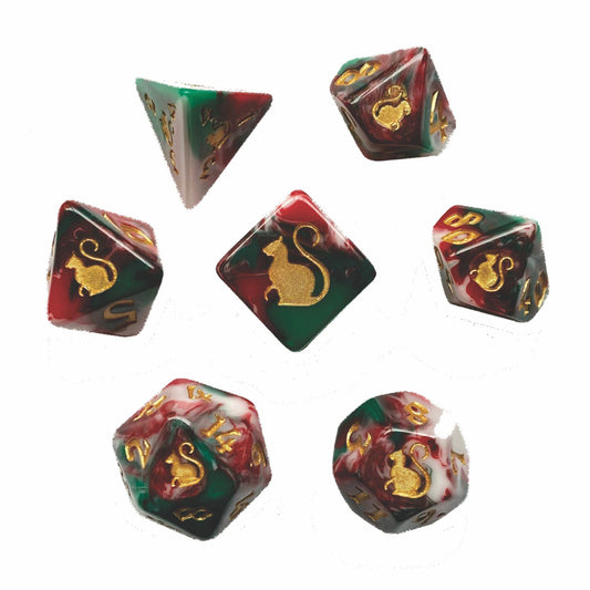 Kitty Clacks® Lucky Polyhedral Dice Set