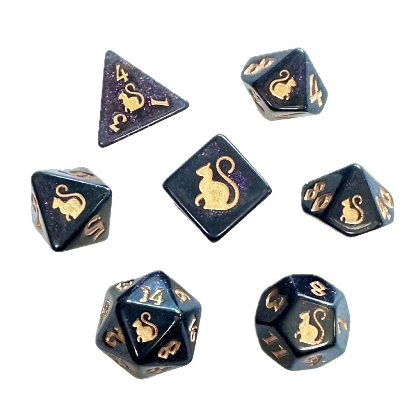 Kitty Clacks® Mercedes Polyhedral Dice Set