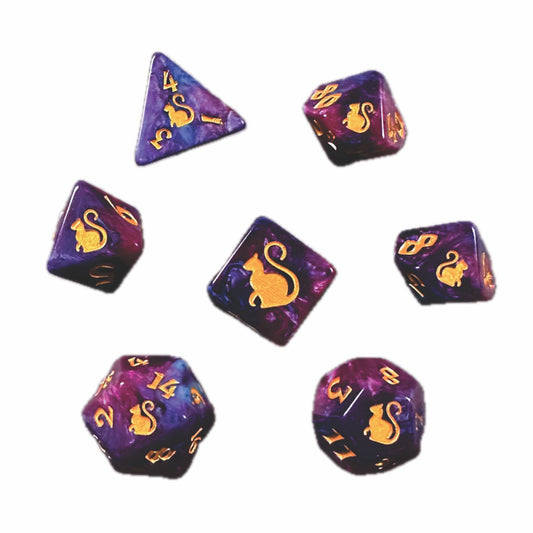 Kitty Clacks® Fortuna Polyhedral Dice Set