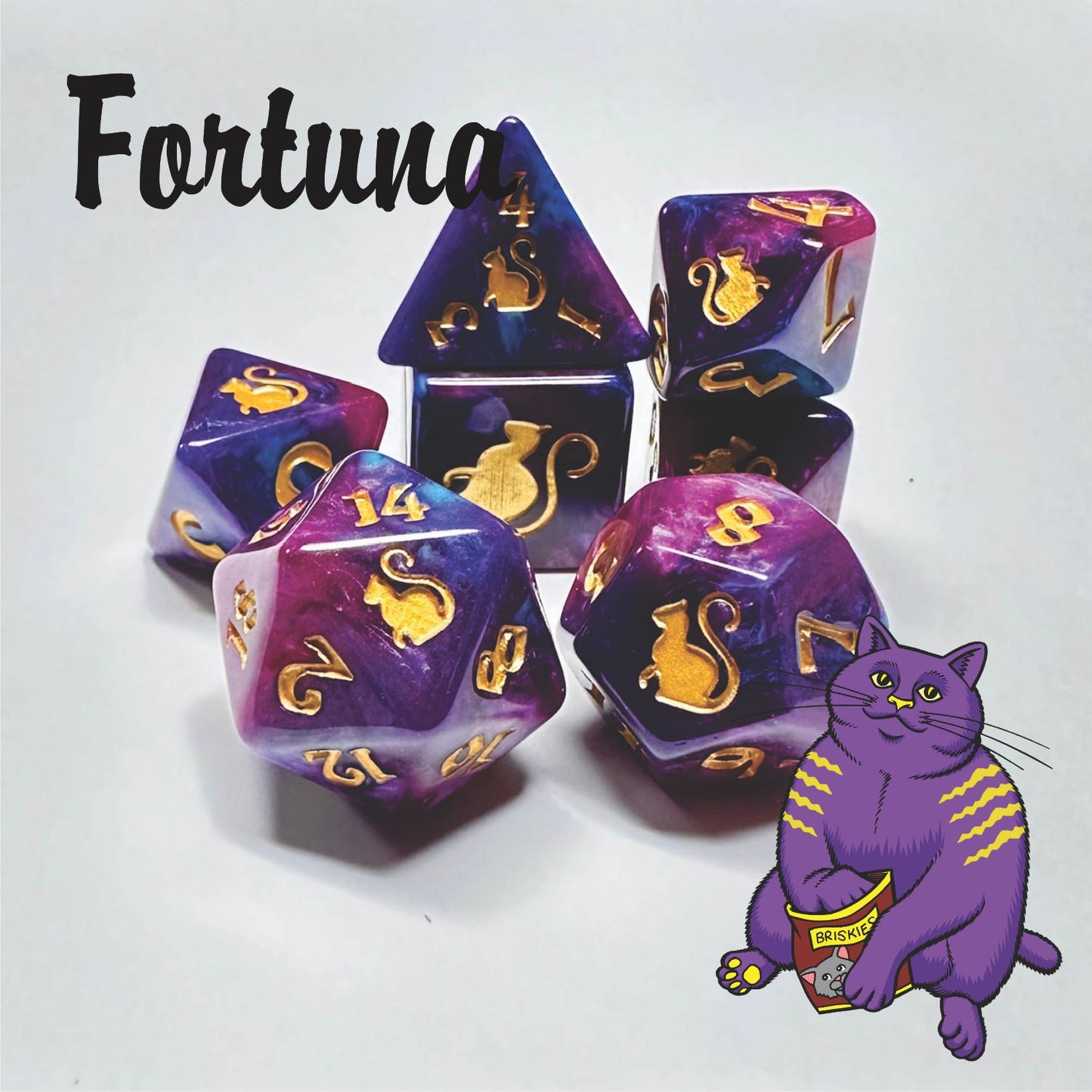 Kitty Clacks® Fortuna Polyhedral Dice Set