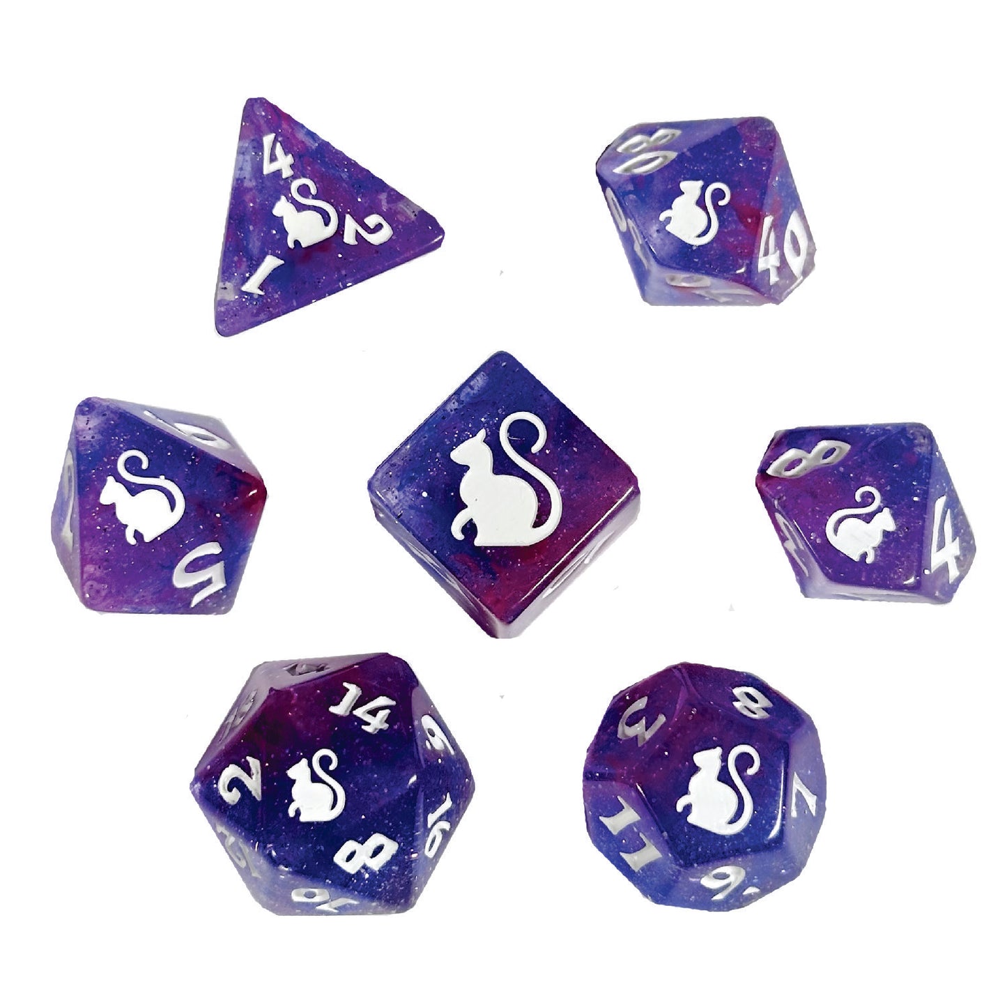 Kitty Clacks® Quantum Polyhedral Dice Set