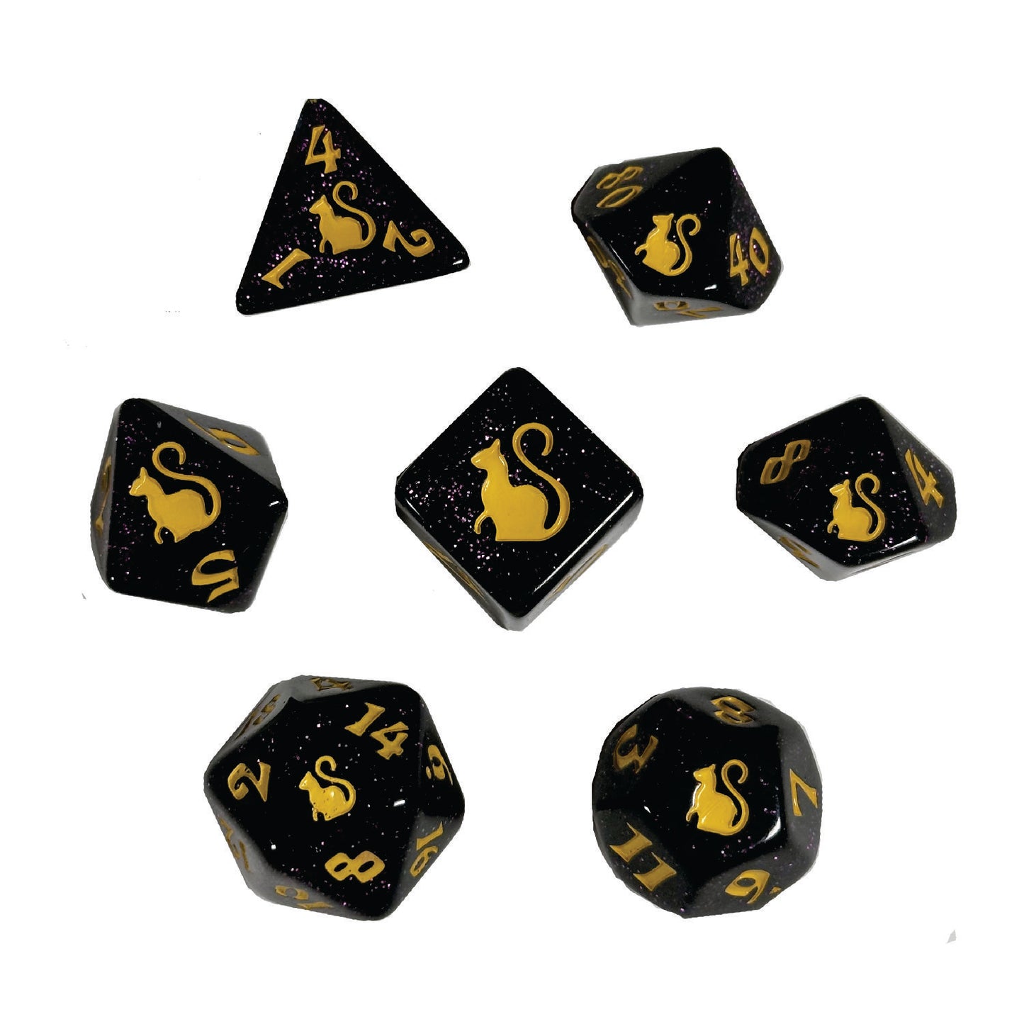 Kitty Clacks® Salem Polyhedral Dice Set