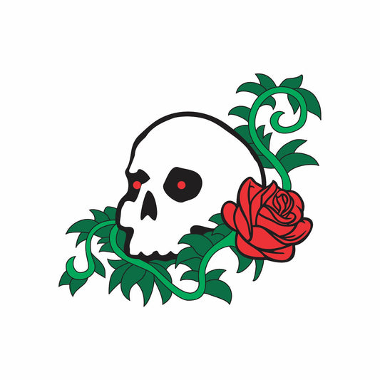 Skull & Rose Pin