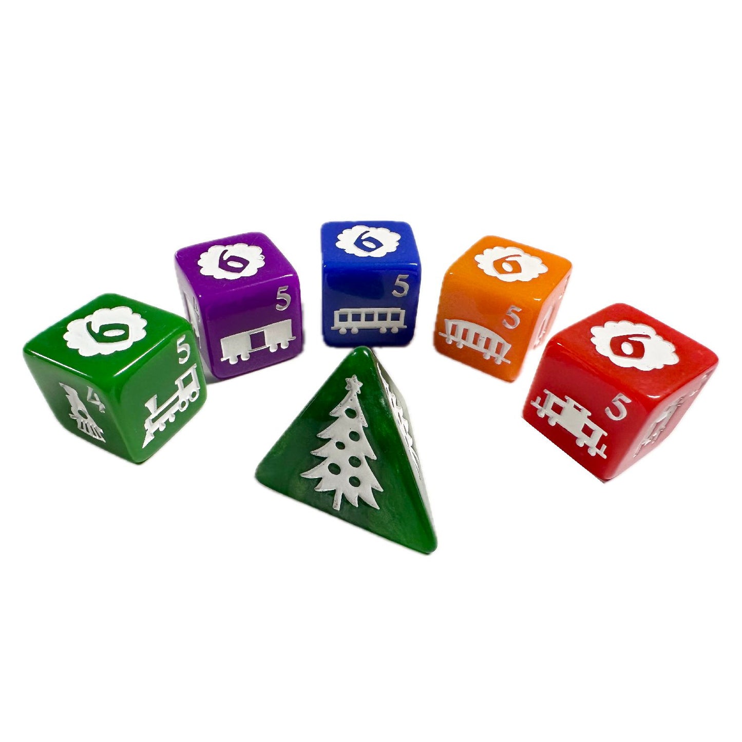 Christmas Train Dice Set (6 dice)