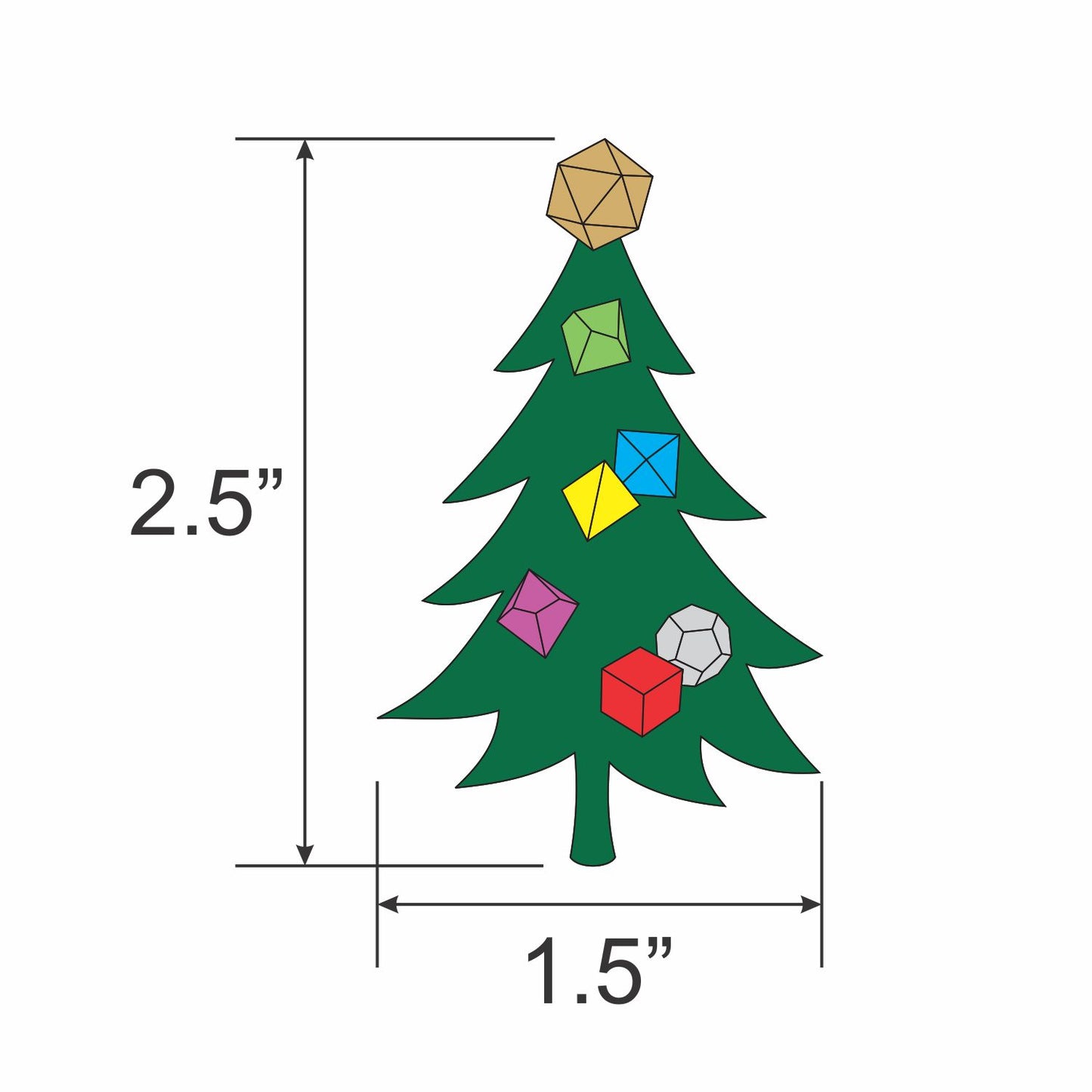 Dice Christmas Tree Pin