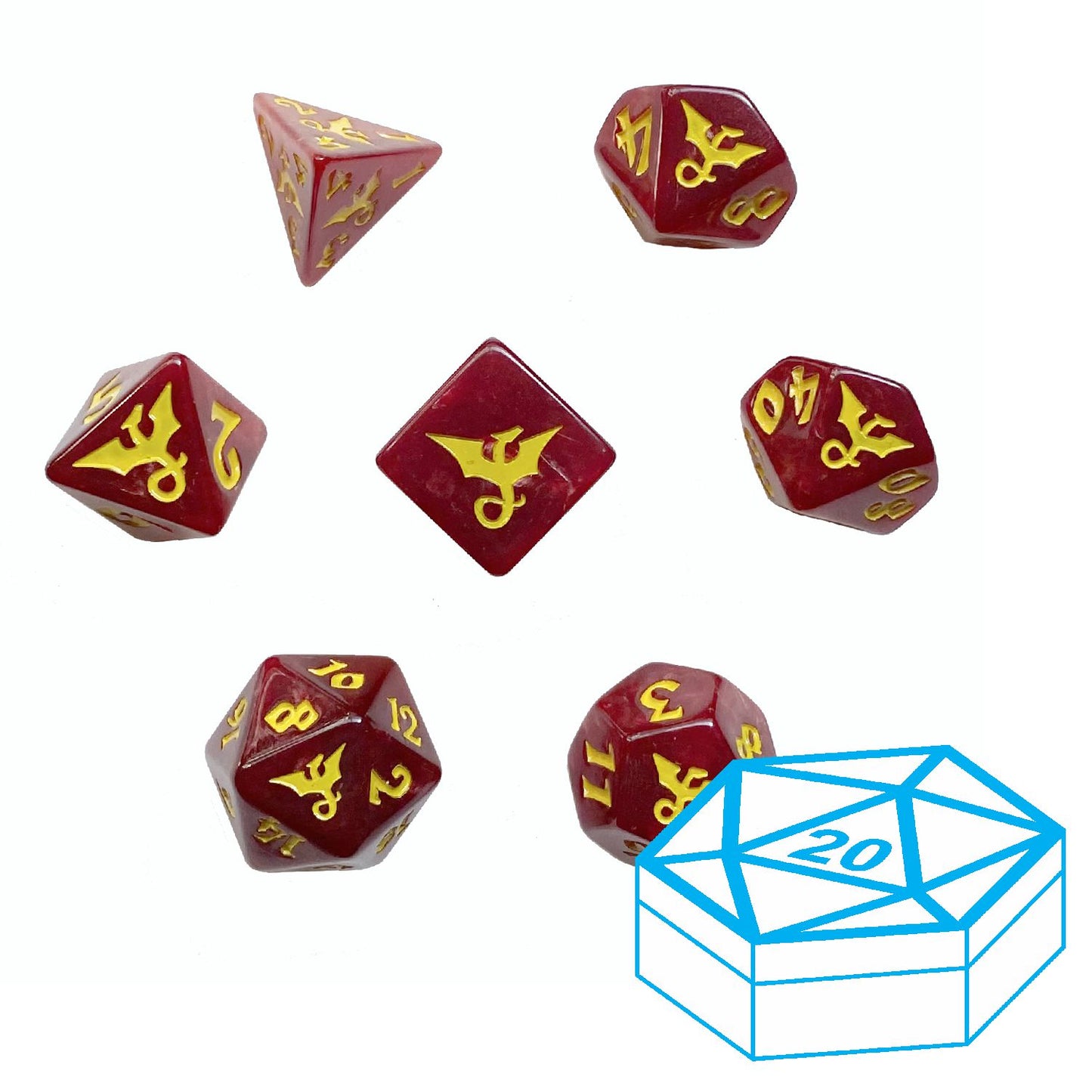 Swirl Dragon Red in d20 Case